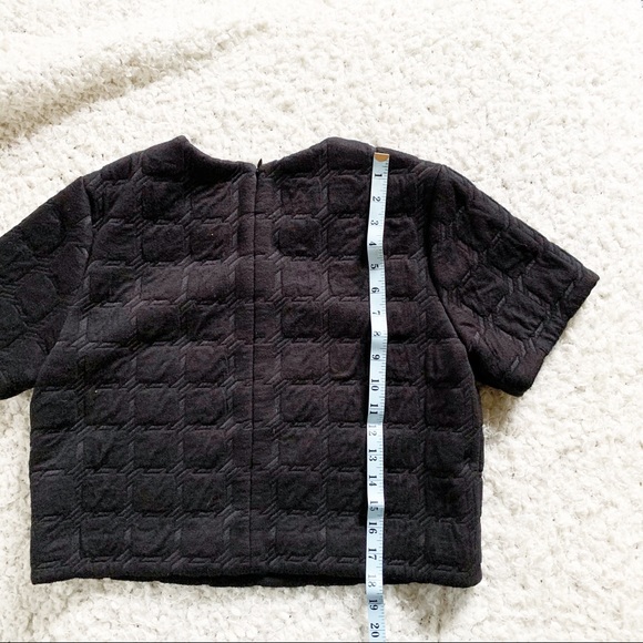 Alexander T Wang Black Quilted Boxy Crop Top - Picture 3 of 5